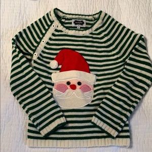 Mud Pie Santa Appliqué Sweater